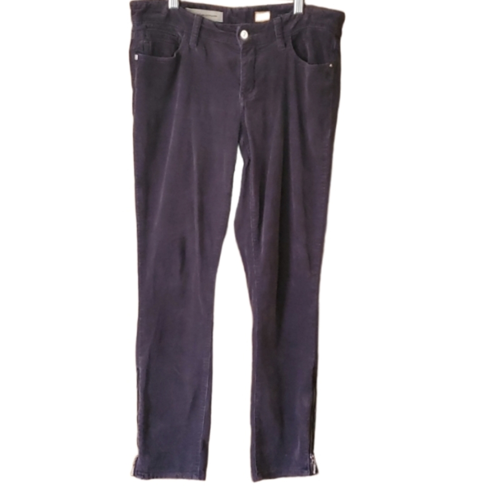 Anthropologie Pilcro & the Letterpress Grey Corduroy Ankle Zip Pants Size 27